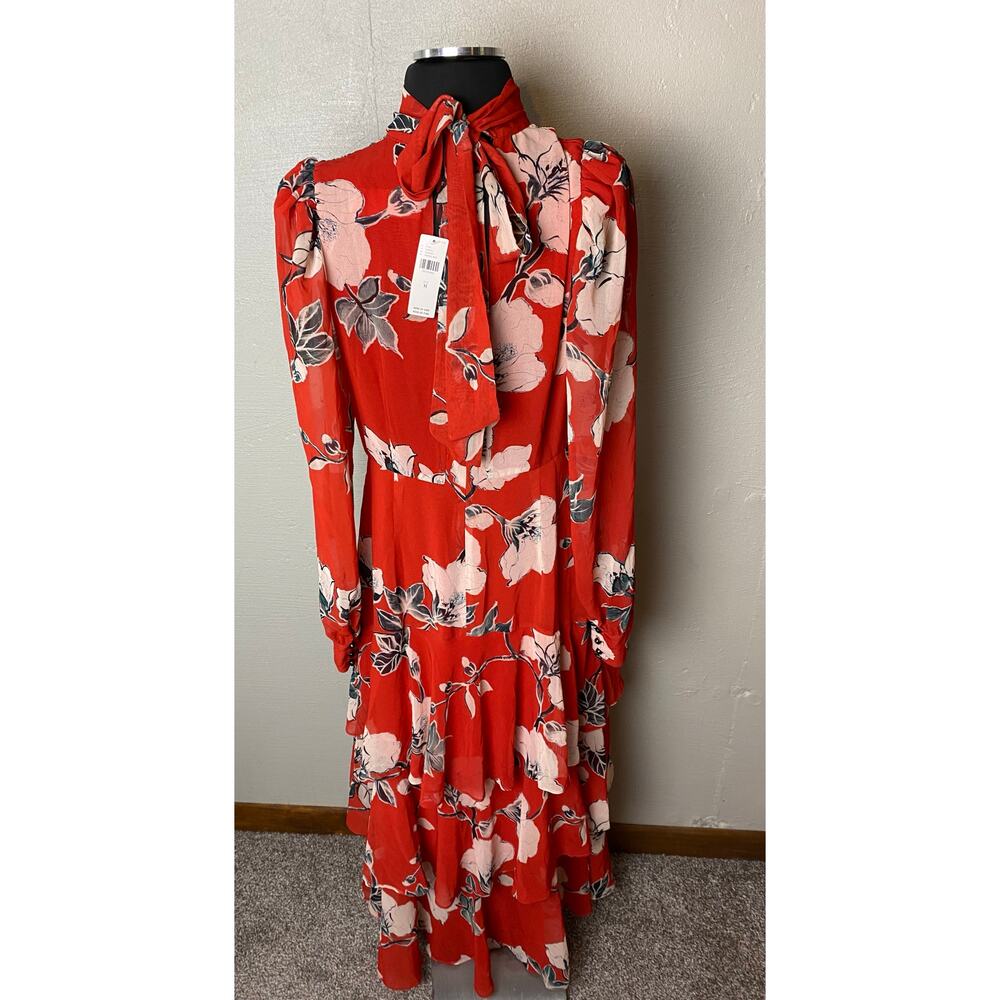ANTHROPOLOGIE MAXI NWT Exquise Floral Tiered Mock Neck Dress Medium - Picture 6 of 14